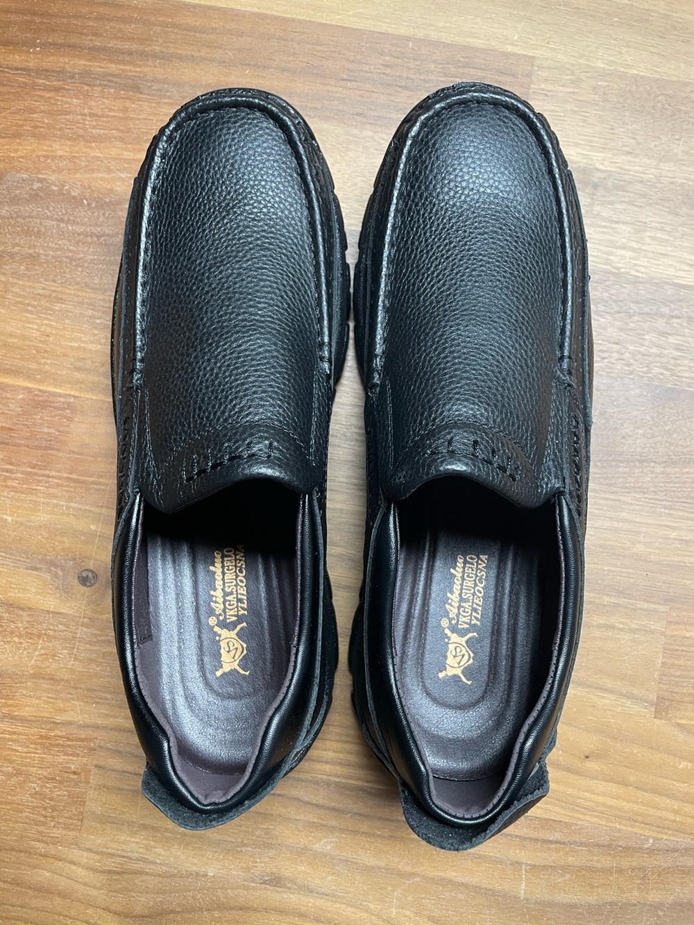 Black Leather Slip-On Men’s Loafers